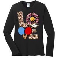 Ping Pong T Shirts Love Table Tennis Leopard Sunflower Graphic Plus Size Ladies Long Sleeve Shirt