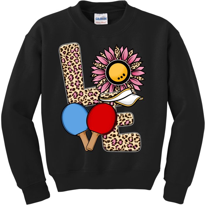 Ping Pong T Shirts Love Table Tennis Leopard Sunflower Graphic Plus Size Kids Sweatshirt