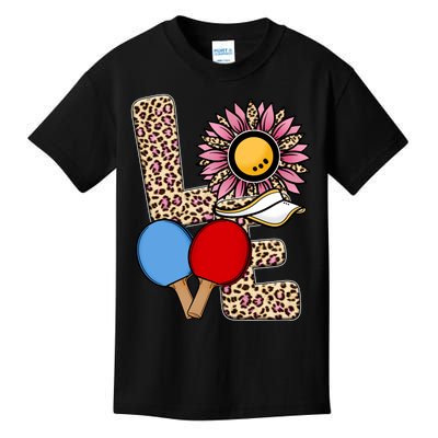 Ping Pong T Shirts Love Table Tennis Leopard Sunflower Graphic Plus Size Kids T-Shirt