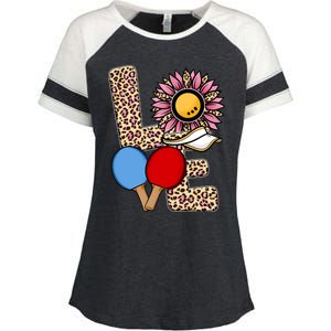 Ping Pong T Shirts Love Table Tennis Leopard Sunflower Graphic Plus Size Enza Ladies Jersey Colorblock Tee