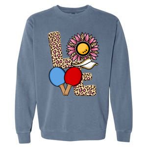 Ping Pong T Shirts Love Table Tennis Leopard Sunflower Graphic Plus Size Garment-Dyed Sweatshirt