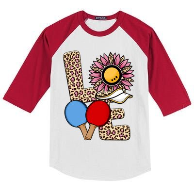 Ping Pong T Shirts Love Table Tennis Leopard Sunflower Graphic Plus Size Kids Colorblock Raglan Jersey