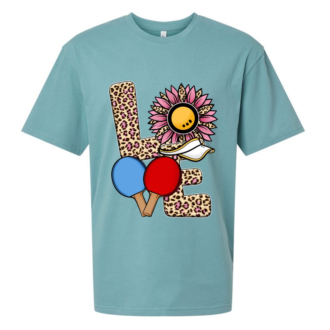 Ping Pong T Shirts Love Table Tennis Leopard Sunflower Graphic Plus Size Sueded Cloud Jersey T-Shirt