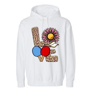 Ping Pong T Shirts Love Table Tennis Leopard Sunflower Graphic Plus Size Garment-Dyed Fleece Hoodie