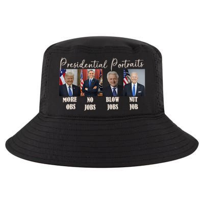 Presidential Portraits Trump More Jobs Obama No Jobs Bush Cool Comfort Performance Bucket Hat