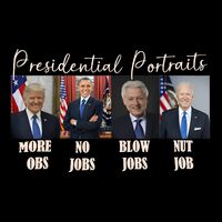 Presidential Portraits Trump More Jobs Obama No Jobs Bush Bucket Hat
