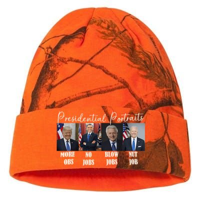 Presidential Portraits Trump More Jobs Obama No Jobs Bush Kati Licensed 12" Camo Beanie