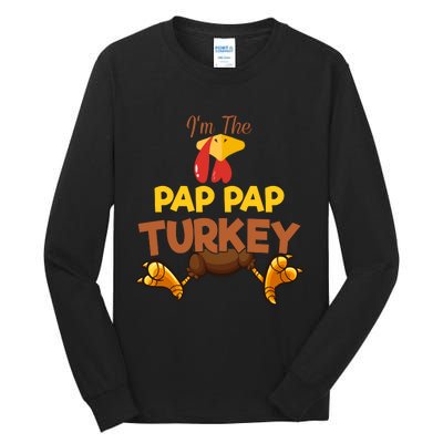 Pap Pap Turkey Matching Family Group Thanksgiving Gifts  Tall Long Sleeve T-Shirt