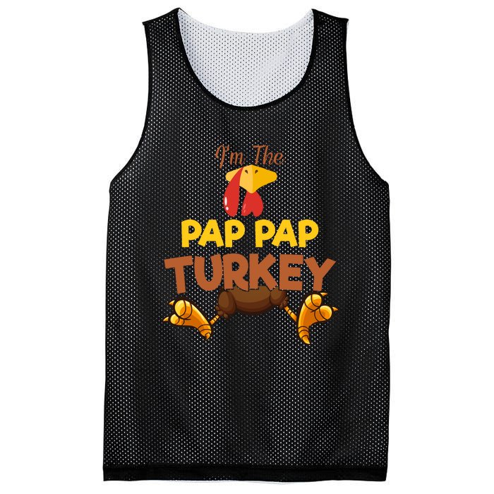 Pap Pap Turkey Matching Family Group Thanksgiving Gifts  Mesh Reversible Basketball Jersey Tank