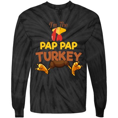 Pap Pap Turkey Matching Family Group Thanksgiving Gifts  Tie-Dye Long Sleeve Shirt