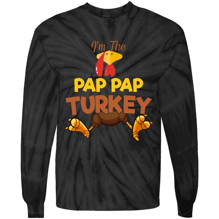 Pap Pap Turkey Matching Family Group Thanksgiving Gifts  Tie-Dye Long Sleeve Shirt