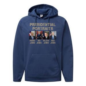 Presidential Portraits Trump More Jobs Funny Political Performance Fleece Hoodie