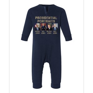 Presidential Portraits Trump More Jobs Funny Political Infant Fleece One Piece