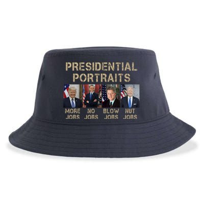 Presidential Portraits Trump More Jobs Funny Political Sustainable Bucket Hat