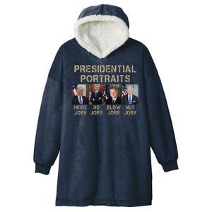 Presidential Portraits Trump More Jobs Funny Political Hooded Wearable Blanket