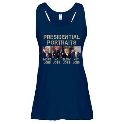 Presidential Portraits Trump More Jobs Funny Political Ladies Essential Flowy Tank