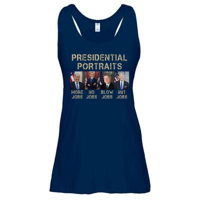 Presidential Portraits Trump More Jobs Funny Political Ladies Essential Flowy Tank