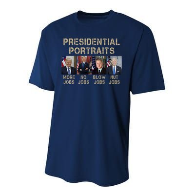 Presidential Portraits Trump More Jobs Funny Political Performance Sprint T-Shirt