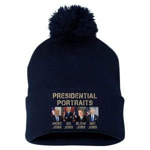 Presidential Portraits Trump More Jobs Funny Political Pom Pom 12in Knit Beanie