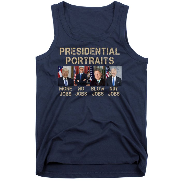 Presidential Portraits Trump More Jobs Funny Political Tank Top