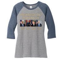 Presidential Portraits Trump More Jobs Funny Political Women's Tri-Blend 3/4-Sleeve Raglan Shirt