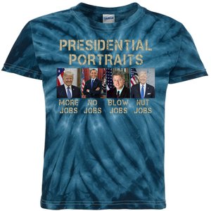 Presidential Portraits Trump More Jobs Funny Political Kids Tie-Dye T-Shirt