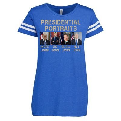 Presidential Portraits Trump More Jobs Funny Political Enza Ladies Jersey Football T-Shirt