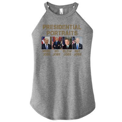 Presidential Portraits Trump More Jobs Funny Political Women’s Perfect Tri Rocker Tank