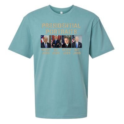 Presidential Portraits Trump More Jobs Funny Political Sueded Cloud Jersey T-Shirt