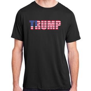 Patriotic President Trump Usa Flag Red White Blue Maga Font Adult ChromaSoft Performance T-Shirt