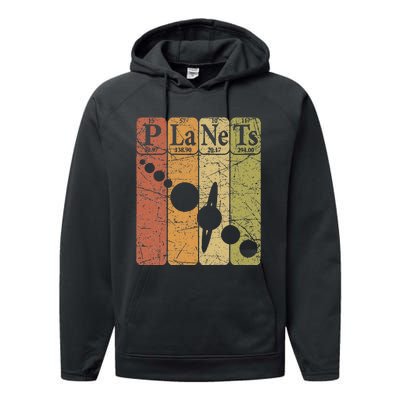 Planets Periodic Table Elements Solar System Planets Performance Fleece Hoodie