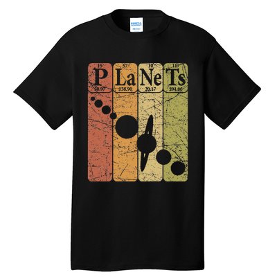 Planets Periodic Table Elements Solar System Planets Tall T-Shirt