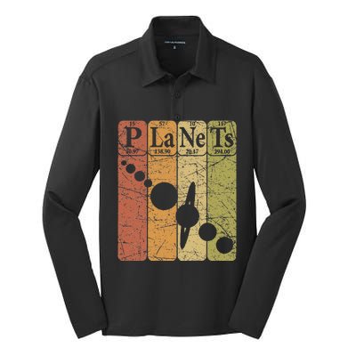 Planets Periodic Table Elements Solar System Planets Silk Touch Performance Long Sleeve Polo