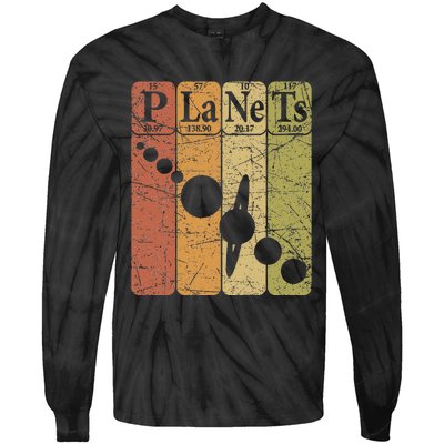 Planets Periodic Table Elements Solar System Planets Tie-Dye Long Sleeve Shirt