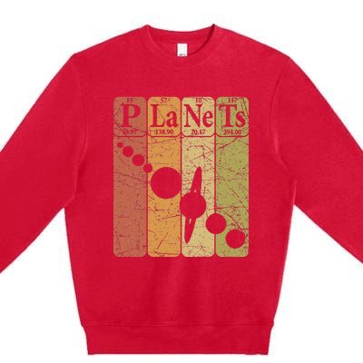 Planets Periodic Table Elements Solar System Planets Premium Crewneck Sweatshirt