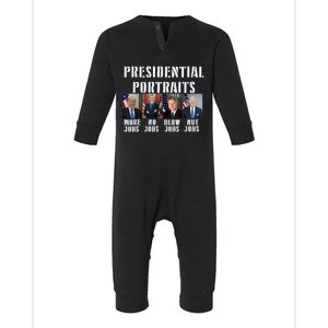 Presidential Portraits Trump More Jobs Obama No Jobs Bush Infant Fleece One Piece