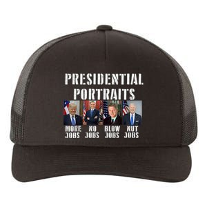 Presidential Portraits Trump More Jobs Obama No Jobs Bush Yupoong Adult 5-Panel Trucker Hat