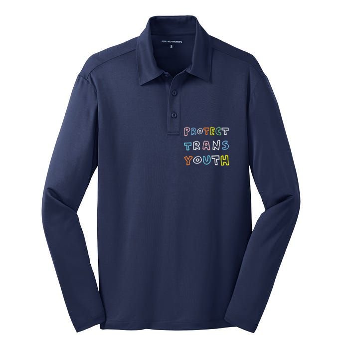 Protect Protect Transg Lgbt Pride Silk Touch Performance Long Sleeve Polo