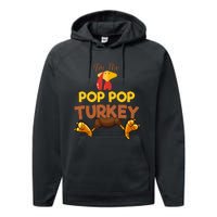 Pop Pop Turkey Matching Family Group Thanksgiving Gifts  Performance Fleece Hoodie