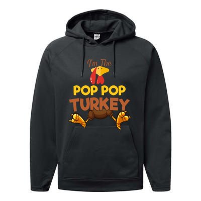 Pop Pop Turkey Matching Family Group Thanksgiving Gifts  Performance Fleece Hoodie