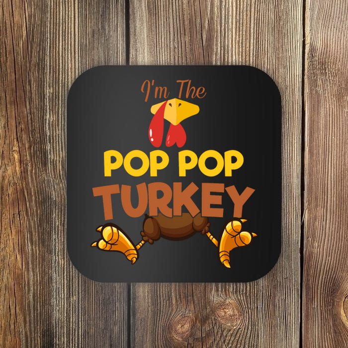 Pop Pop Turkey Matching Family Group Thanksgiving Gifts  Coaster