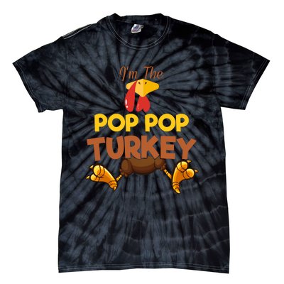 Pop Pop Turkey Matching Family Group Thanksgiving Gifts  Tie-Dye T-Shirt