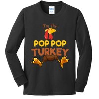 Pop Pop Turkey Matching Family Group Thanksgiving Gifts  Kids Long Sleeve Shirt