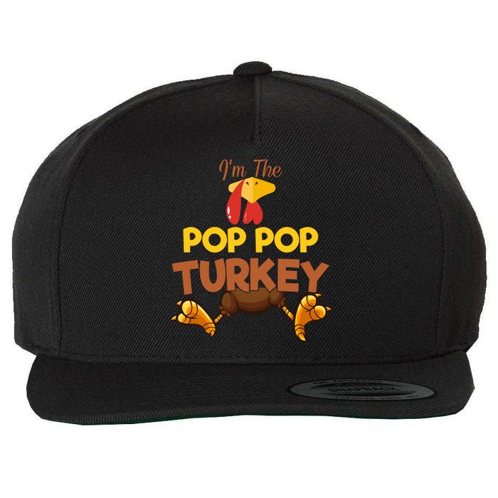 Pop Pop Turkey Matching Family Group Thanksgiving Gifts  Wool Snapback Cap