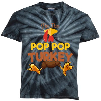 Pop Pop Turkey Matching Family Group Thanksgiving Gifts  Kids Tie-Dye T-Shirt