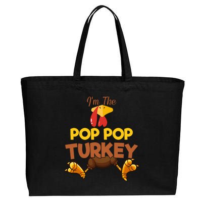 Pop Pop Turkey Matching Family Group Thanksgiving Gifts  Cotton Canvas Jumbo Tote