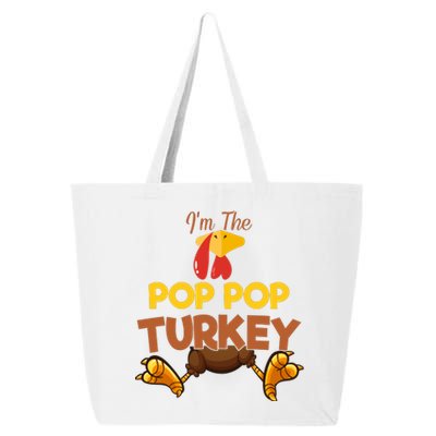 Pop Pop Turkey Matching Family Group Thanksgiving Gifts  25L Jumbo Tote