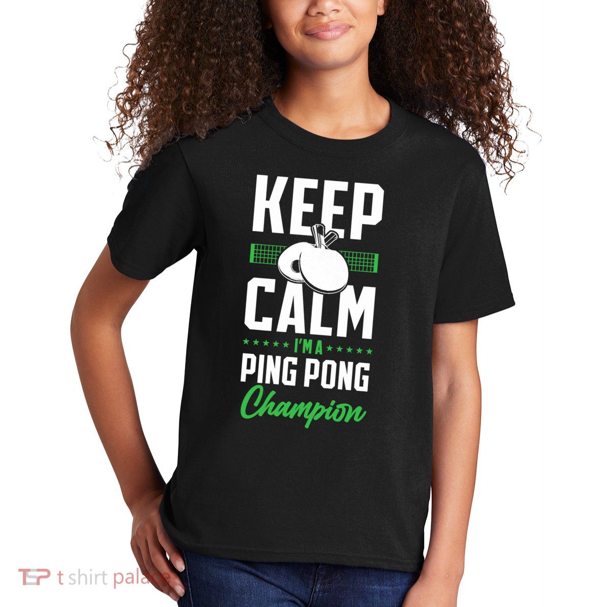 Ping Pong Table Tennis Keep Calm I'M A Ping Pong Champion Premium Kids T-Shirt