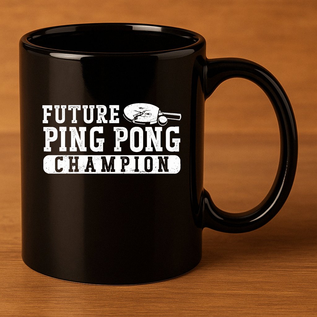 Ping Pong Table Tennis Future Ping Pong Champion 11oz C Handle Ceramic Mug