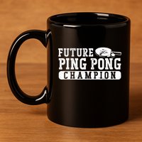 Ping Pong Table Tennis Future Ping Pong Champion 11oz C Handle Ceramic Mug